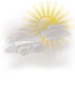 Mostly sunny with patches of light fog