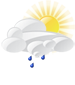 Partly cloudy with drizzle