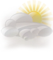 Partly cloudy with patches of light fog